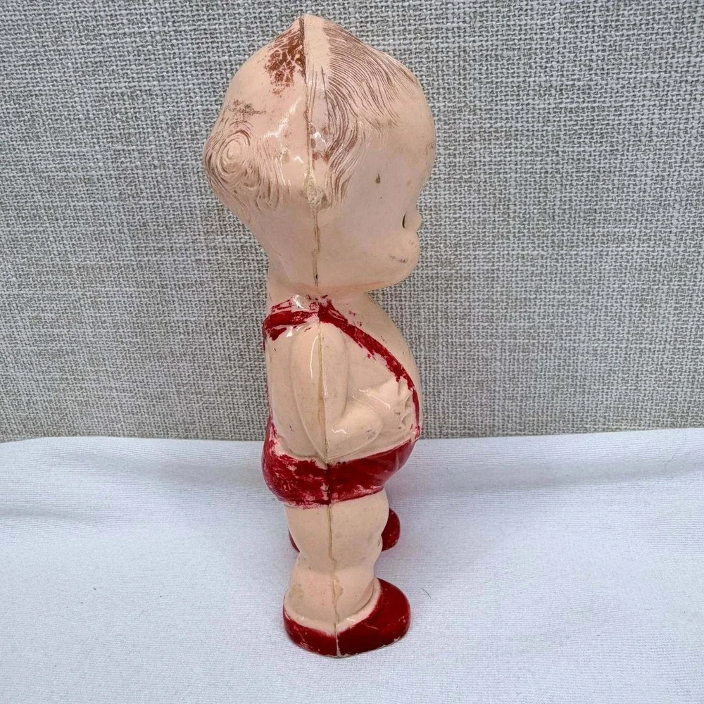 Vintage Ideal Hard Plastic Kewpie Doll 6 Inch Red Sunsuit Mid Century Toy Fair